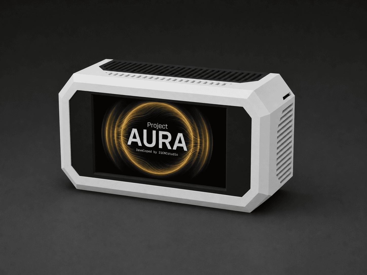 White wall-mount Aura AQ 4.3-inch enclosure