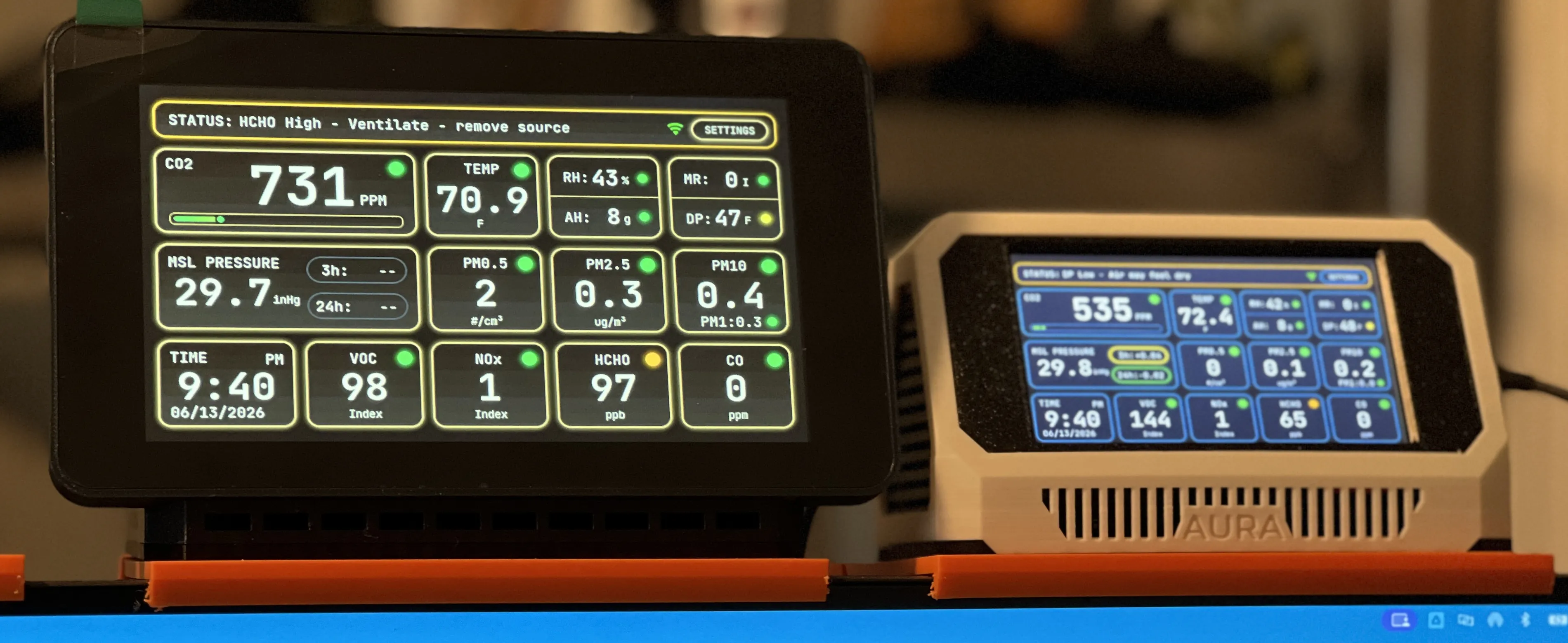 Chopperpilot24’s original and 7-inch Aura AQ stations together