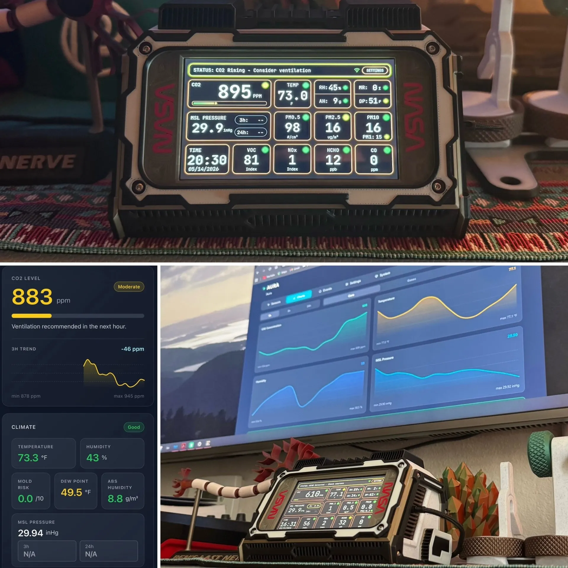 ooze_control’s customised Lunar enclosure with NASA logos and local dashboard