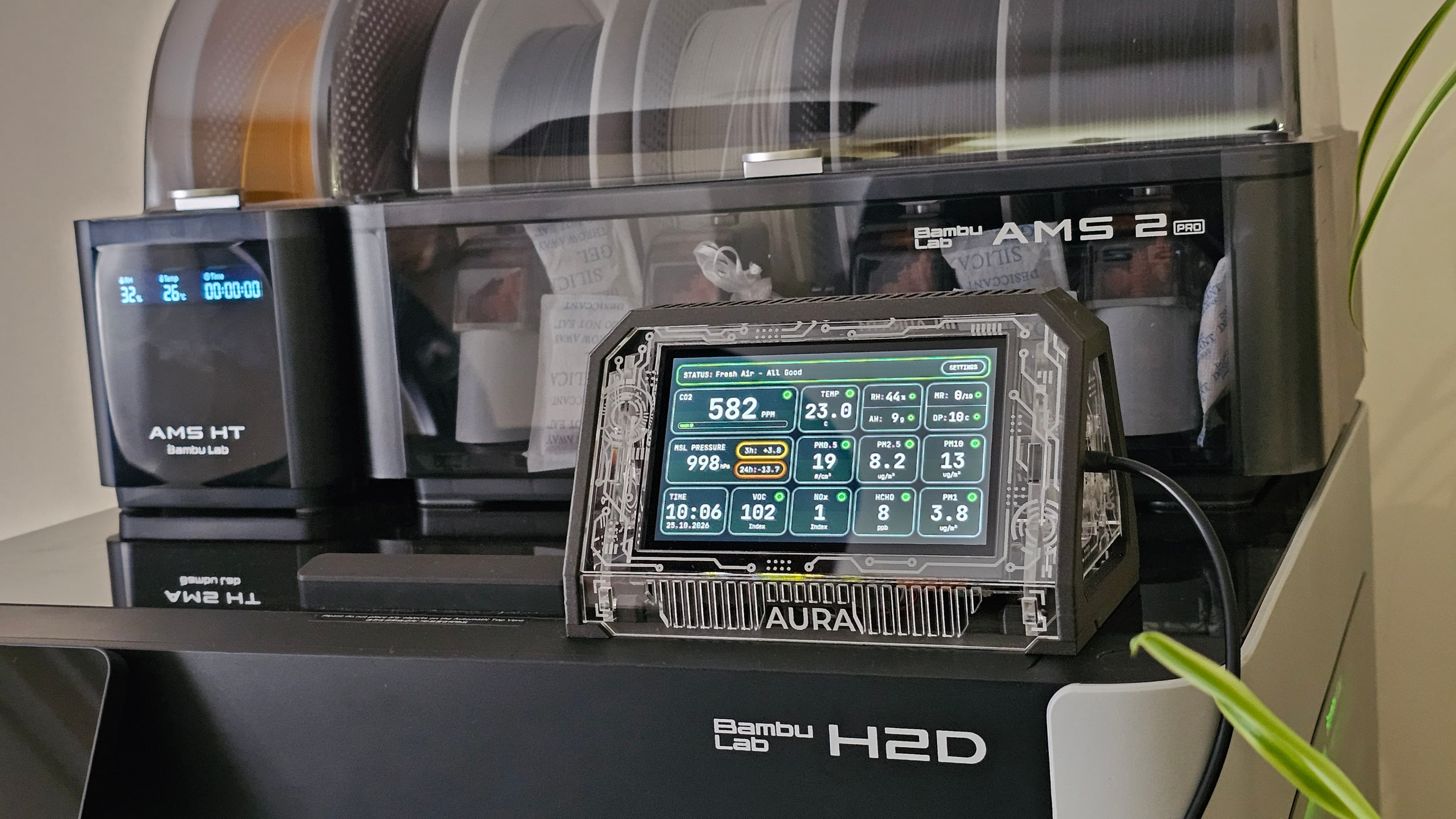 Aura AQ on a Bambu Lab H2D 3D printer